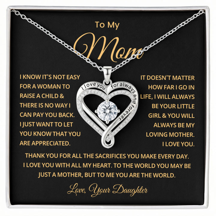To My Mom Necklace With Message Card, Mothers Day Gift From Son, Daughter