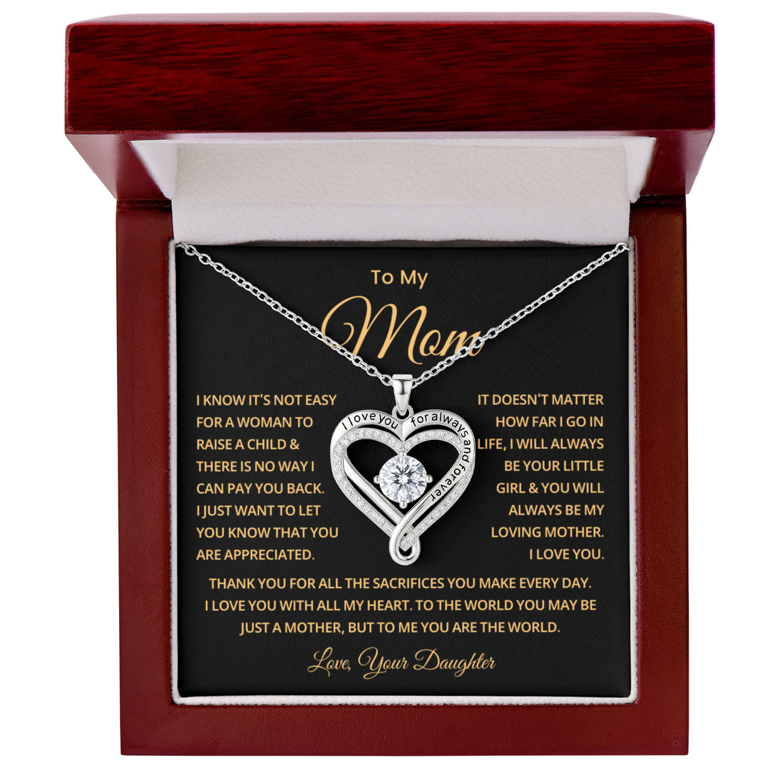 To My Mom Necklace With Message Card, Mothers Day Gift From Son, Daughter