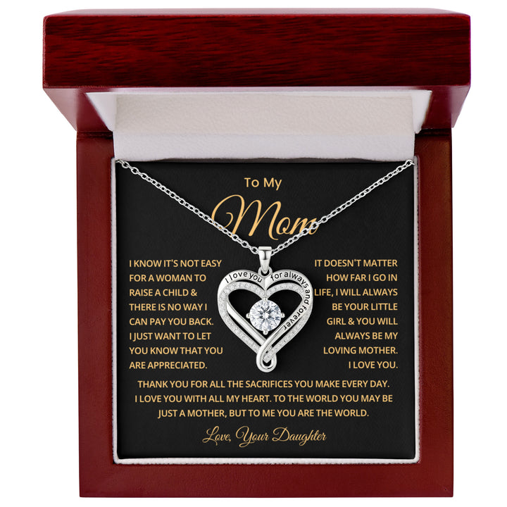To My Mom Necklace With Message Card, Mothers Day Gift From Son, Daughter