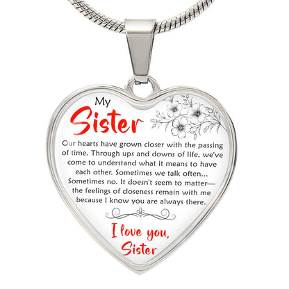 Personalized Sister Heart Necklace, Luxury Necklace for Sister, Sister Pendant Matching Relationship Birthday Jewelry for Girls Women