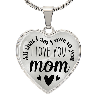 Mother's Heart Necklace for Women - Surgical Steel Heart Necklace, Mom Necklace Heart.