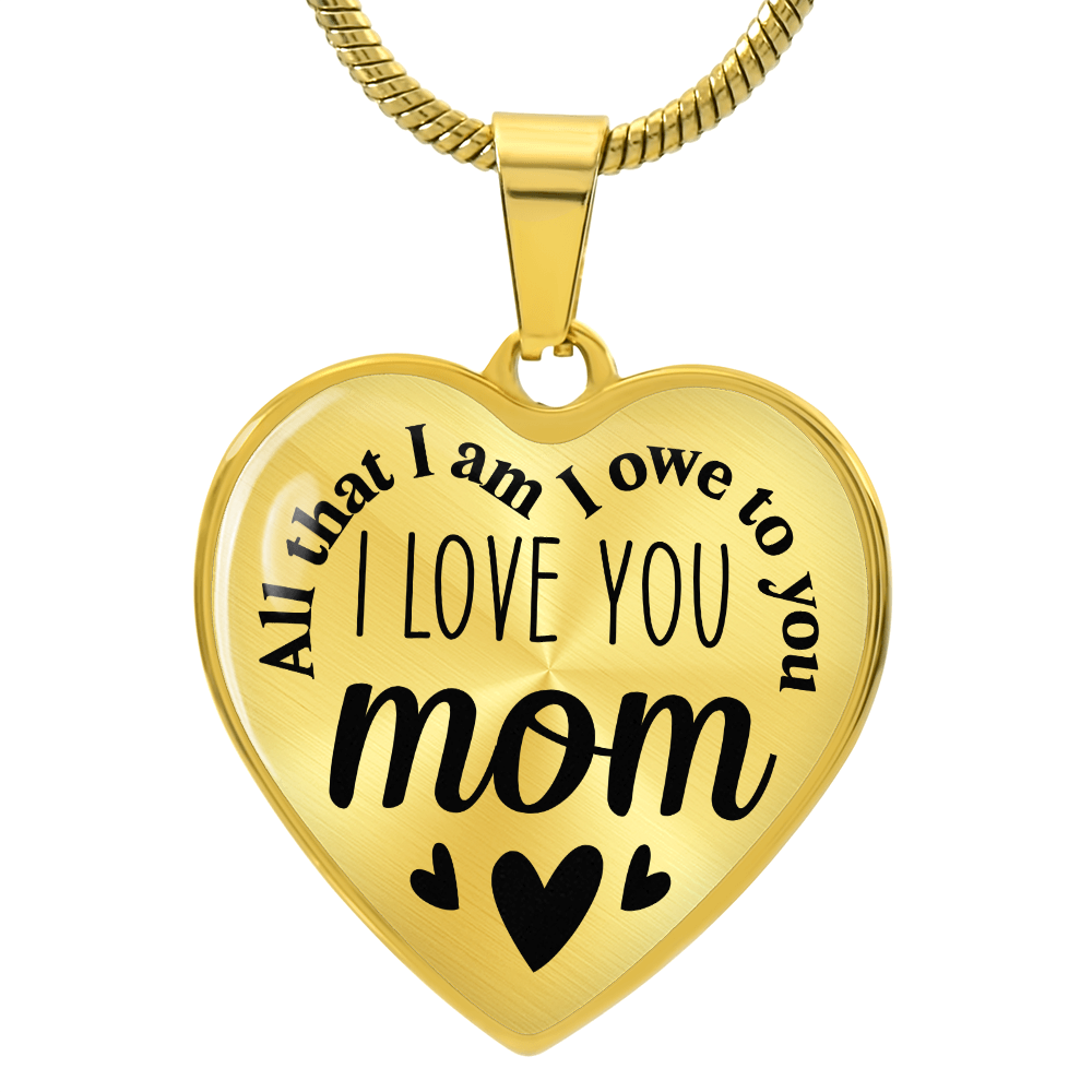 Mother's Heart Necklace for Women - Surgical Steel Heart Necklace, Mom Necklace Heart.