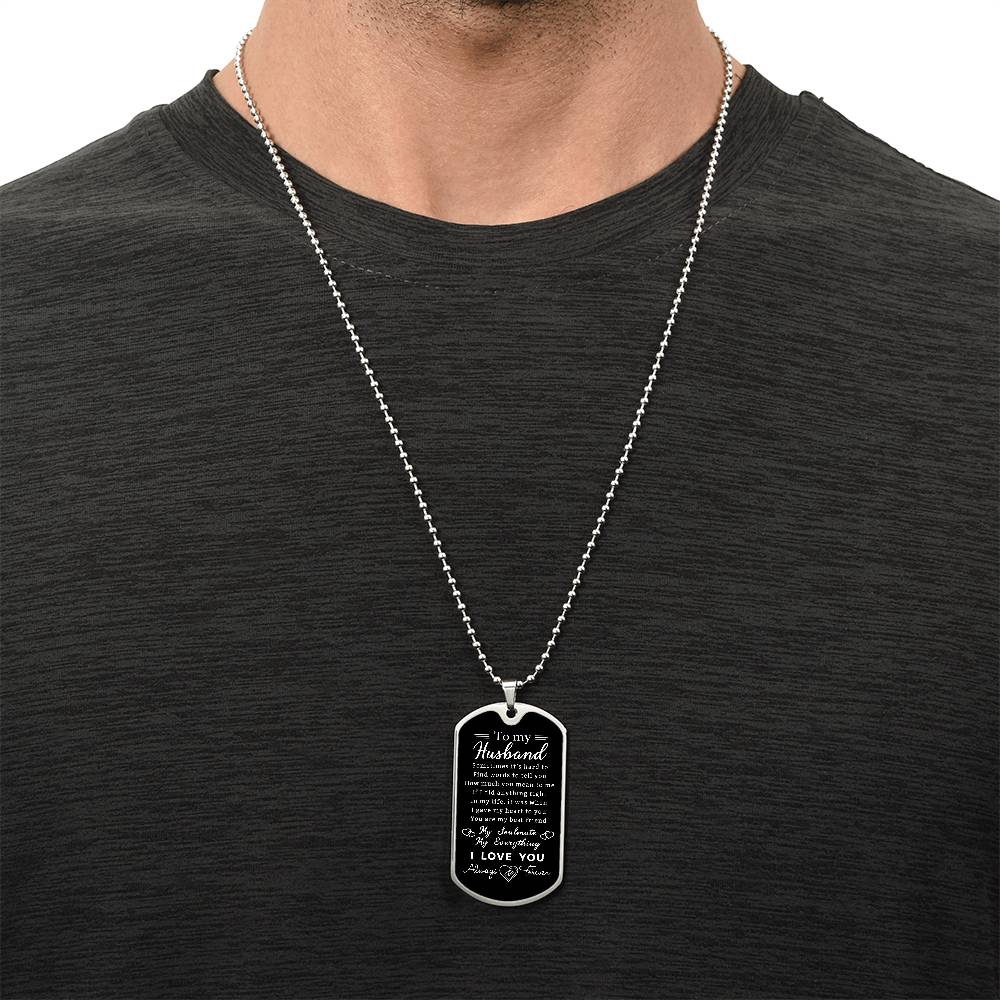 To My Son Dad Brother Husband Grandson Grandpa Boyfriend Man Dog Tag Necklace Christmas Valentine's Day Jewelry Gifts for Men Boys