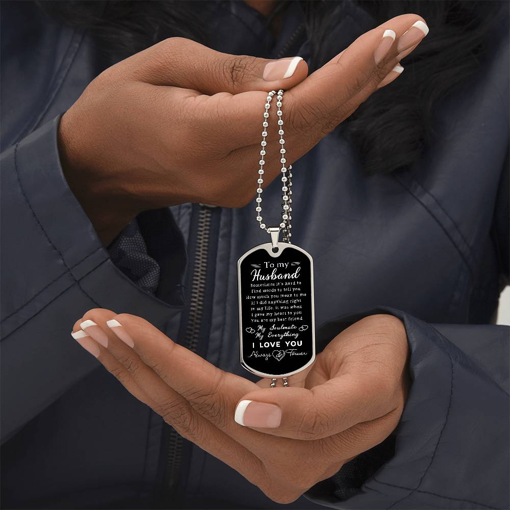 To My Son Dad Brother Husband Grandson Grandpa Boyfriend Man Dog Tag Necklace Christmas Valentine's Day Jewelry Gifts for Men Boys