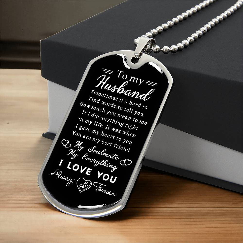 To My Son Dad Brother Husband Grandson Grandpa Boyfriend Man Dog Tag Necklace Christmas Valentine's Day Jewelry Gifts for Men Boys