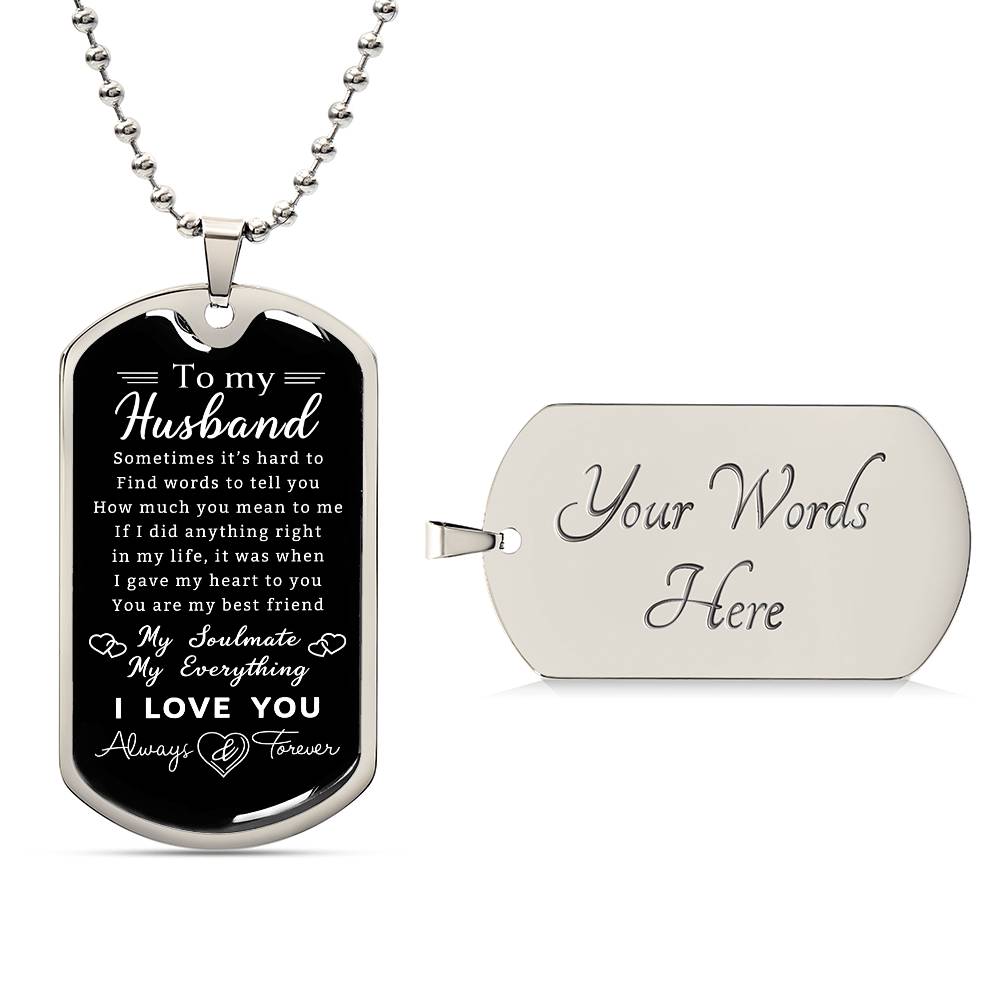 To My Son Dad Brother Husband Grandson Grandpa Boyfriend Man Dog Tag Necklace Christmas Valentine's Day Jewelry Gifts for Men Boys