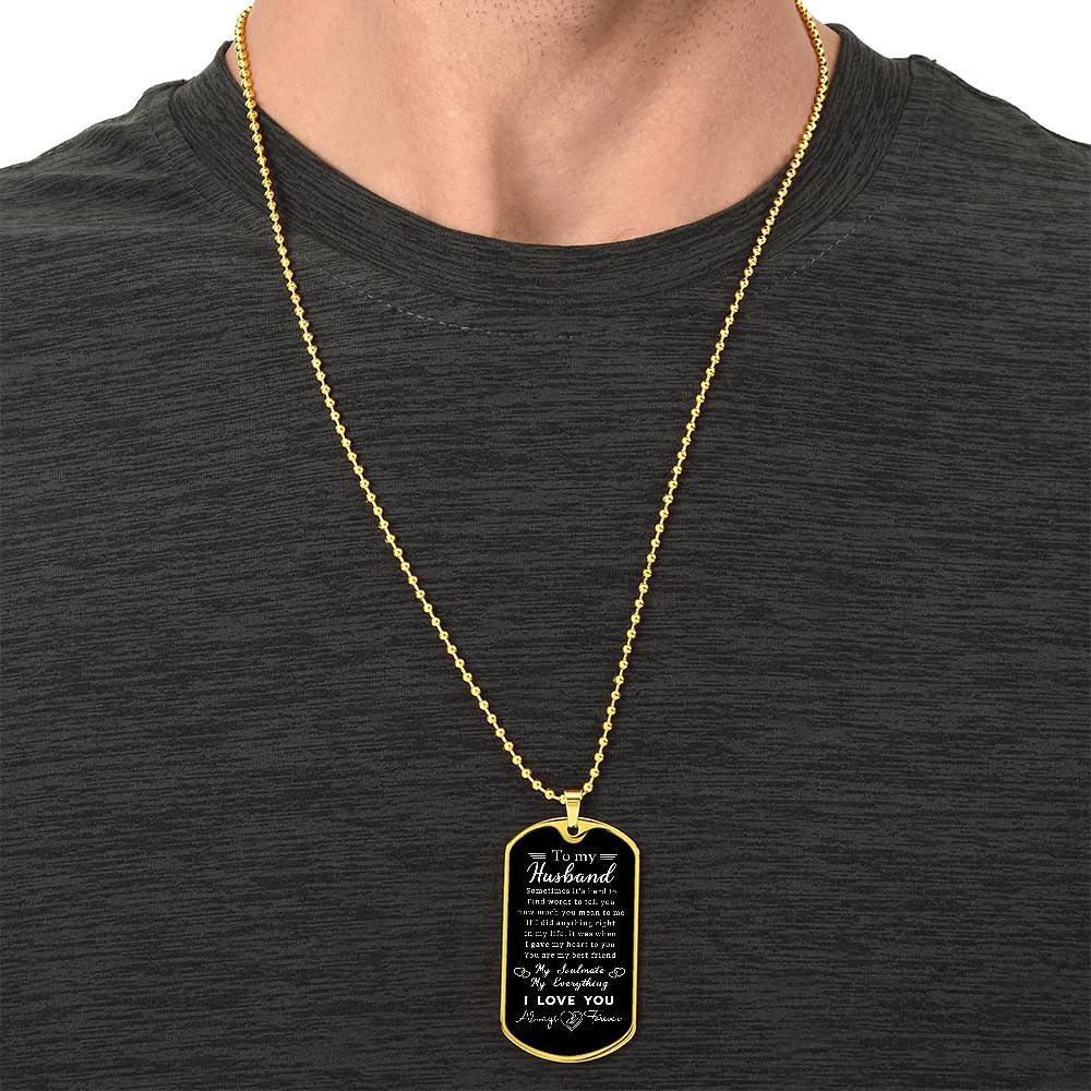 To My Son Dad Brother Husband Grandson Grandpa Boyfriend Man Dog Tag Necklace Christmas Valentine's Day Jewelry Gifts for Men Boys