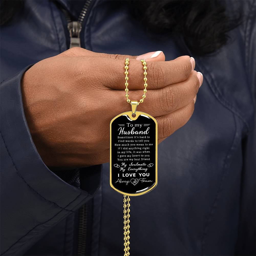 To My Son Dad Brother Husband Grandson Grandpa Boyfriend Man Dog Tag Necklace Christmas Valentine's Day Jewelry Gifts for Men Boys