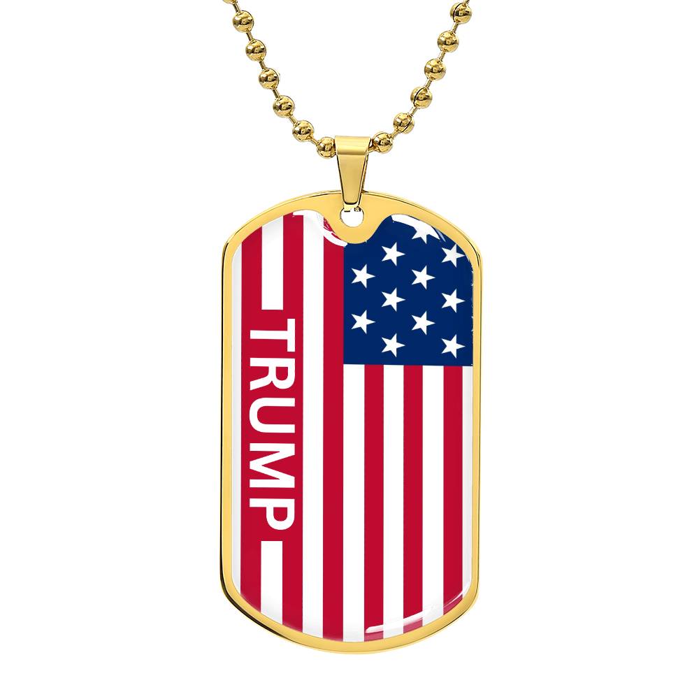 Trump Necklace, Military Dog Tag Chain, Trump Merchandise, American Flag Necklace, Trump Jewelry, Stainless Steel Jewelry For Trump Supporters