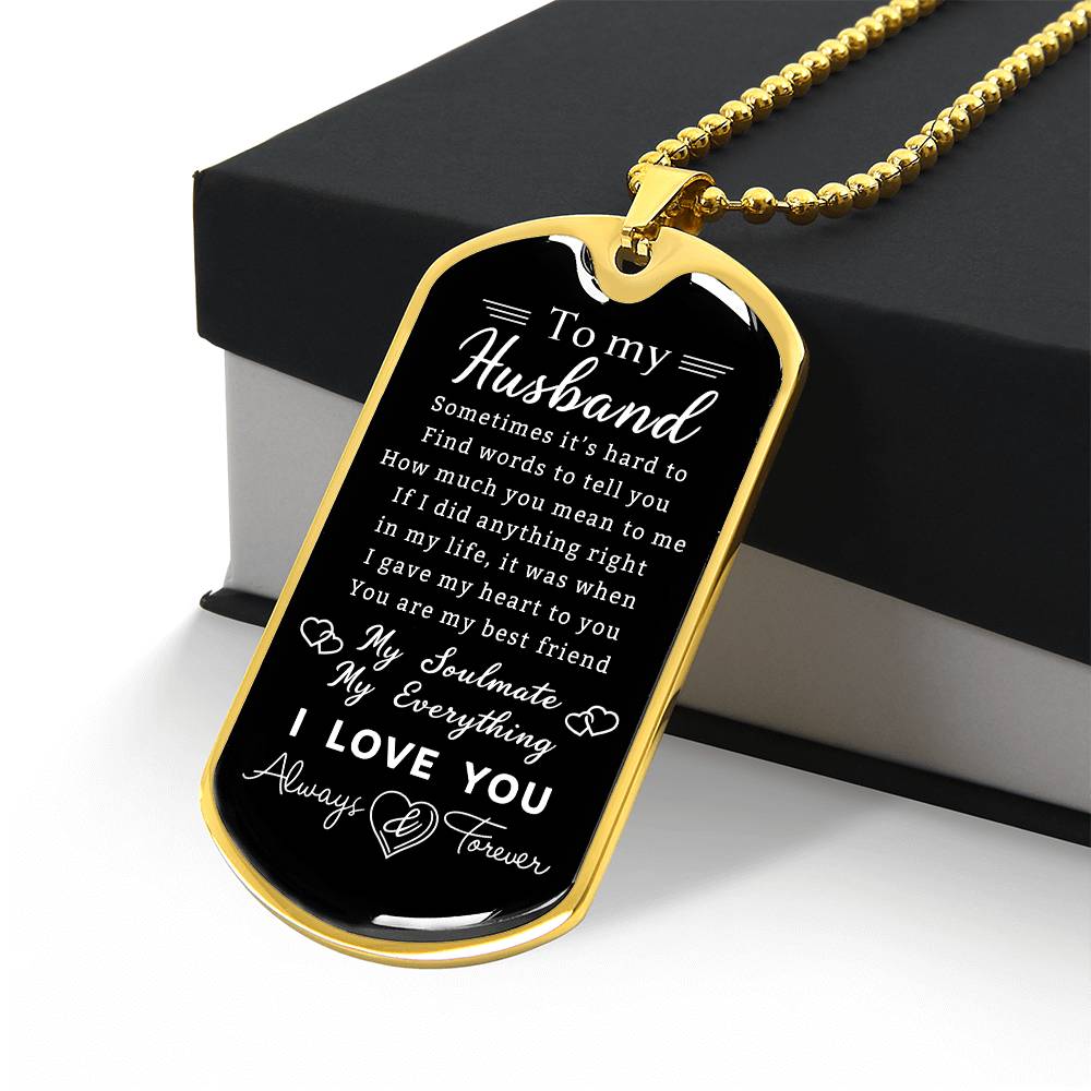 To My Son Dad Brother Husband Grandson Grandpa Boyfriend Man Dog Tag Necklace Christmas Valentine's Day Jewelry Gifts for Men Boys