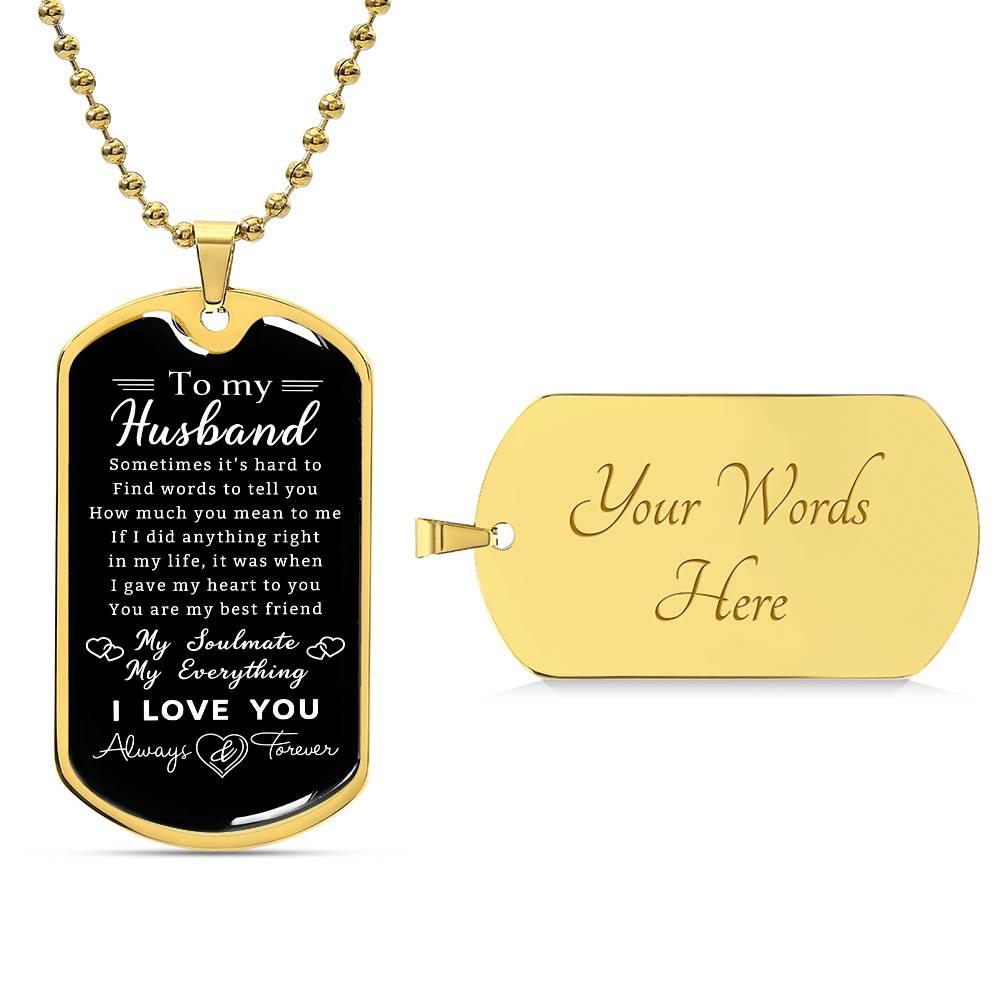 To My Son Dad Brother Husband Grandson Grandpa Boyfriend Man Dog Tag Necklace Christmas Valentine's Day Jewelry Gifts for Men Boys