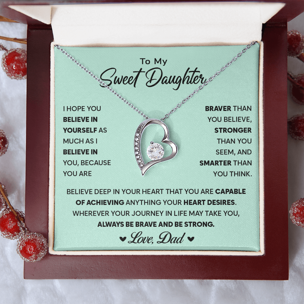 To My Daughter - Always Keep Me in Your Heart - Forever Love Necklace