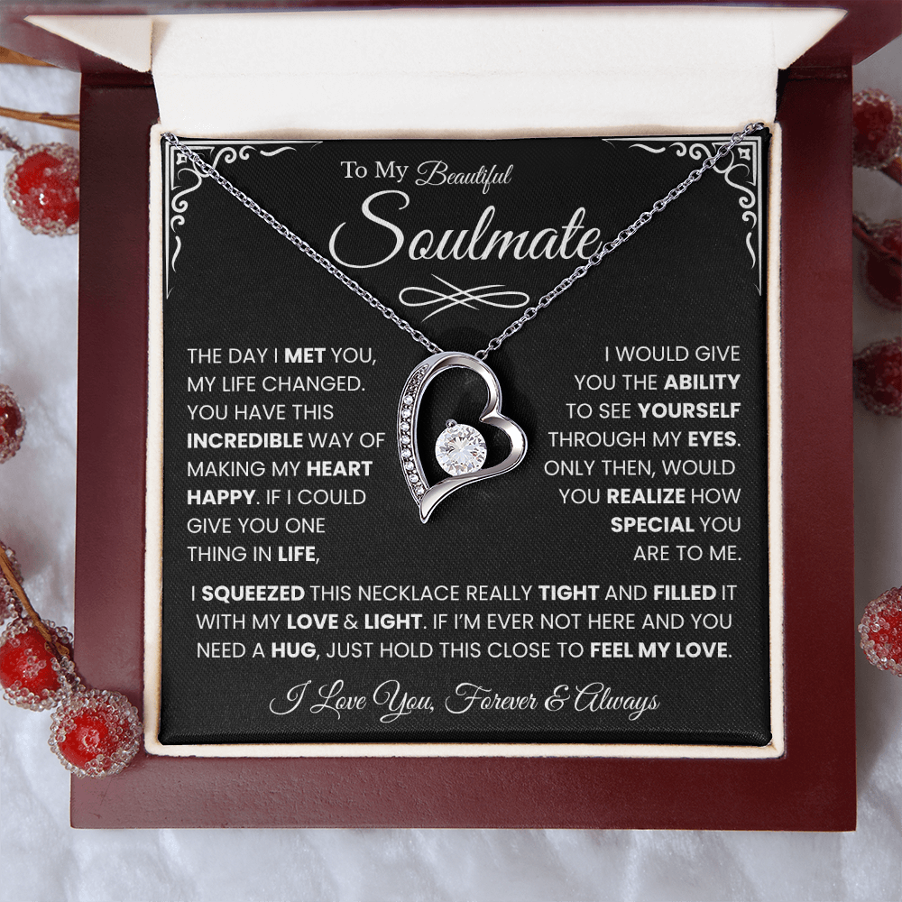 To My Beautiful Soulmate Necklace Husband to Wife Romantic Surprise Gifts