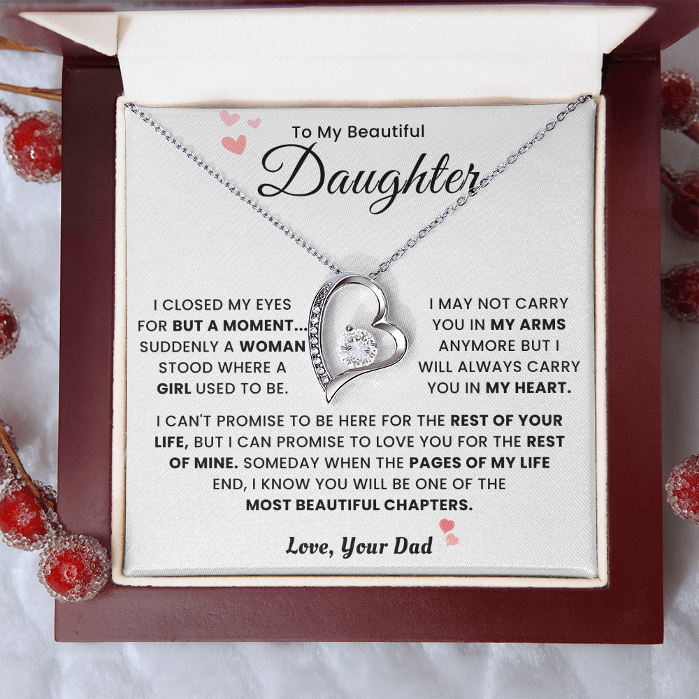To My Daughter Necklace From Mom Dad - Mother's Day Jewelry With Gift Box
