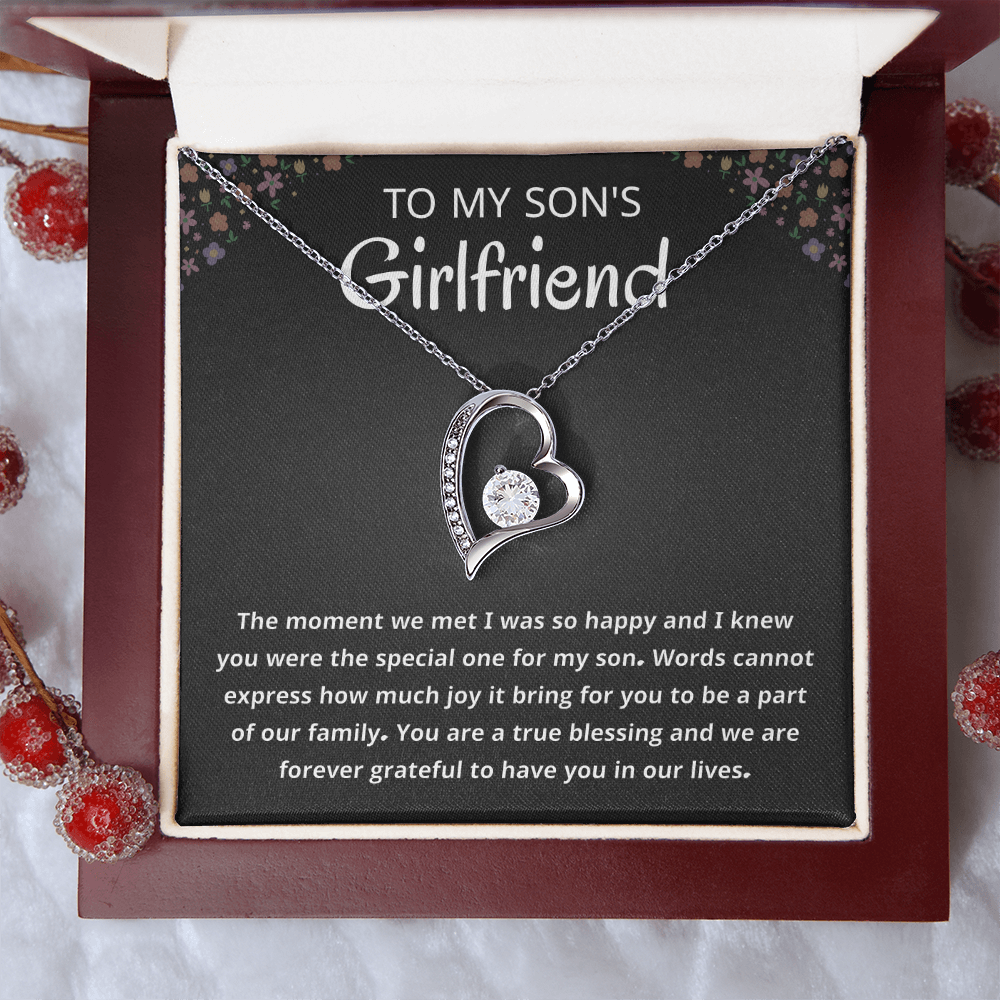 Son's Girlfriend Jewelry Gift From Mom, Dad  With Message Card and Box