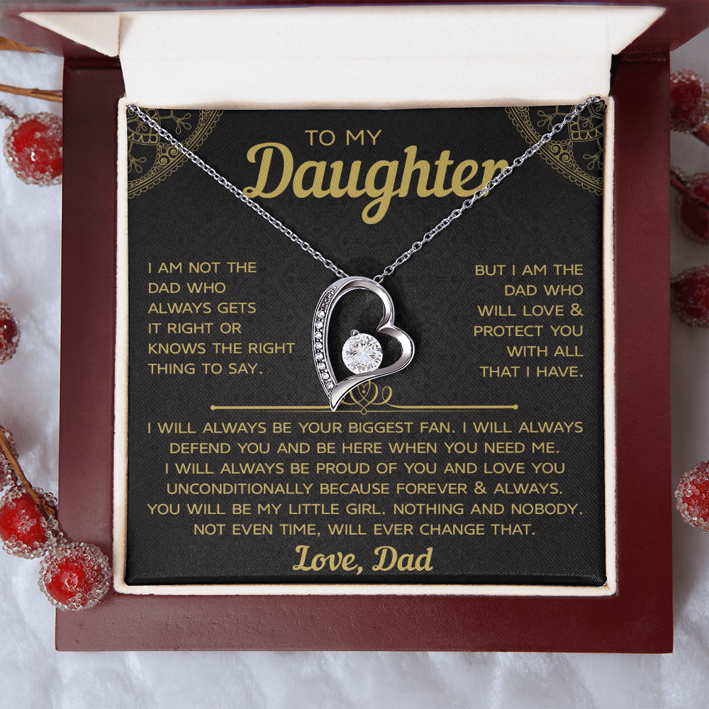 To My Daughter- Forever Love Necklace, Forever & Always Love Dad