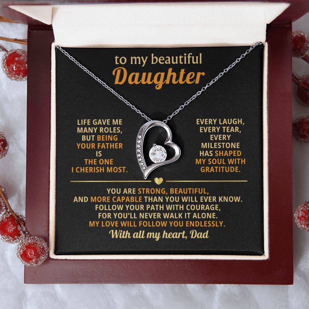 Daughter Necklace - Whenever You Feel Overwhelmed, Remember Whose Daughter You Are!