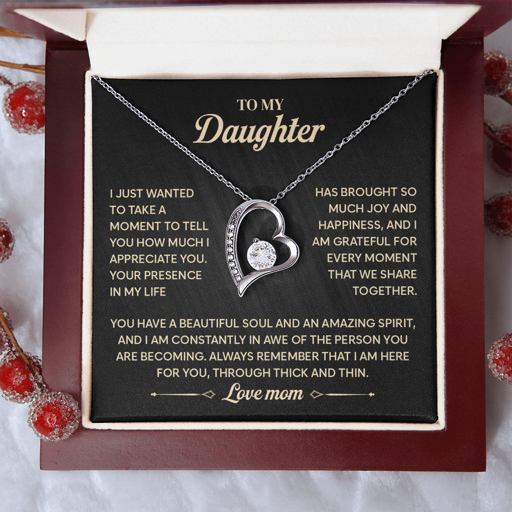 To My Beautiful Daughter Necklace From Mommy, Perfect For Birthday, Christmas