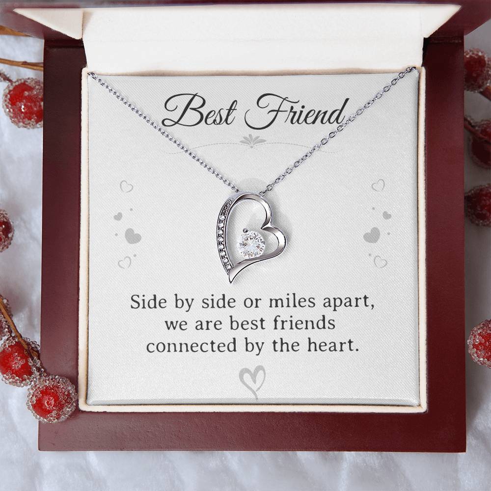 Best Friend Infinity Heart Necklace - Sterling Silver Personalized Jewelry Gift for Women and Girls - Perfect for Birthdays and Christmas