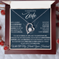 To My Wife Forever Love Necklace With Heartfelt Message & Gift Box