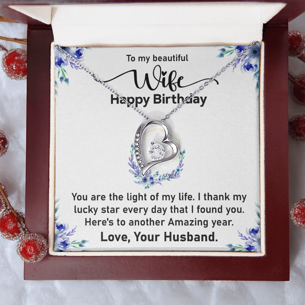 Forever Love Necklace for Wife – Elegant Keepsake Jewelry with a Heartfelt Message from Husband