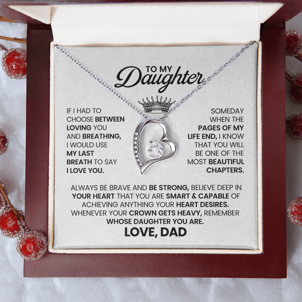To My Daughter - I'll Always Be With You - Forever Love Necklace