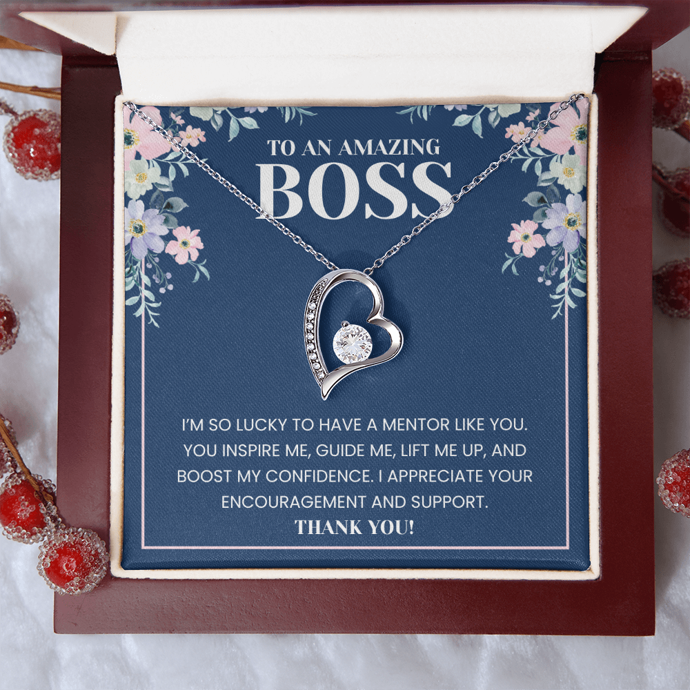 To My Wonderful Boss - Gift for Leader Necklace With Message Card