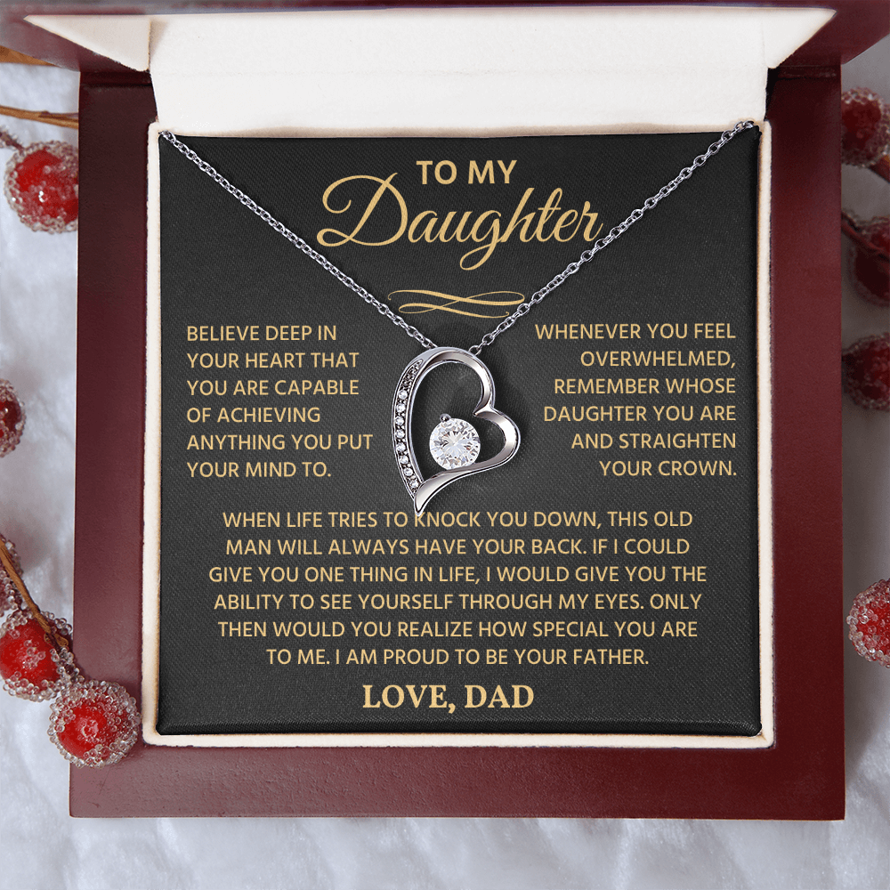 To My Beautiful Daughter | Never Forget That I Love You | Forever Love Necklace
