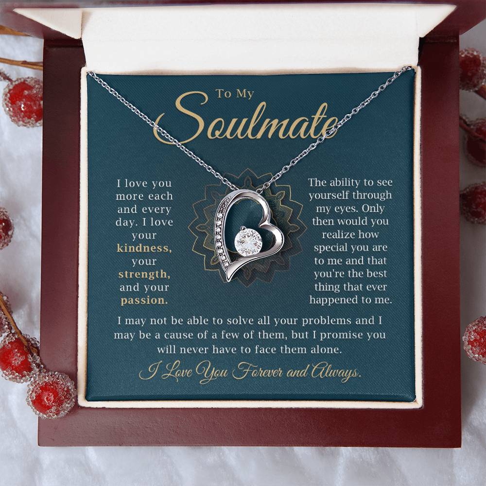 To My Soulmate Necklace - Heartfelt Romantic Gift for Wife or Girlfriend - Perfect for Anniversaries, Birthdays, and Valentine's Day - Forever Love Jewelry with Gift Box