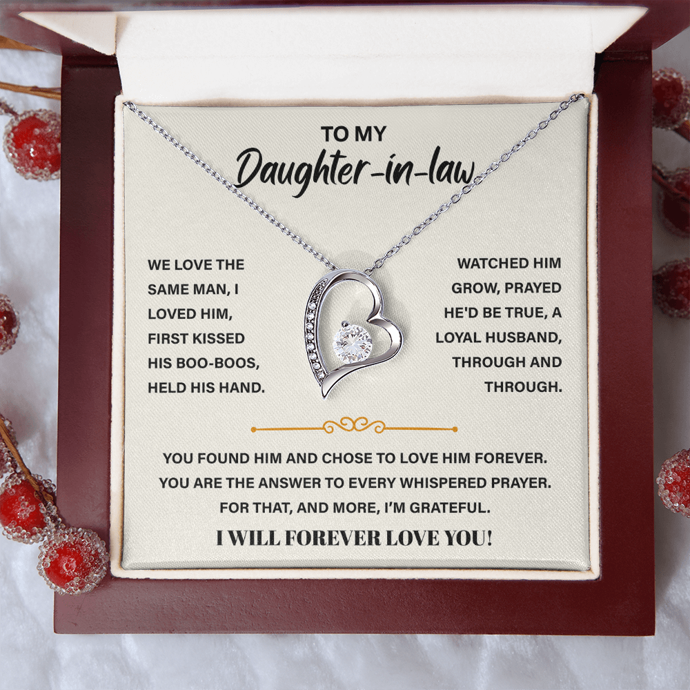 To My Daughter-in-law, We Both Love the Same Man, Forever Necklace