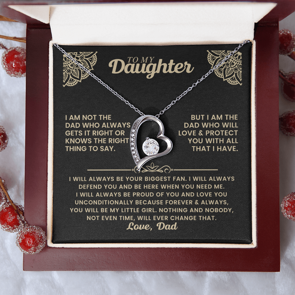 To My Daughter - Always Keep Me in Your Heart - Forever Love Necklace