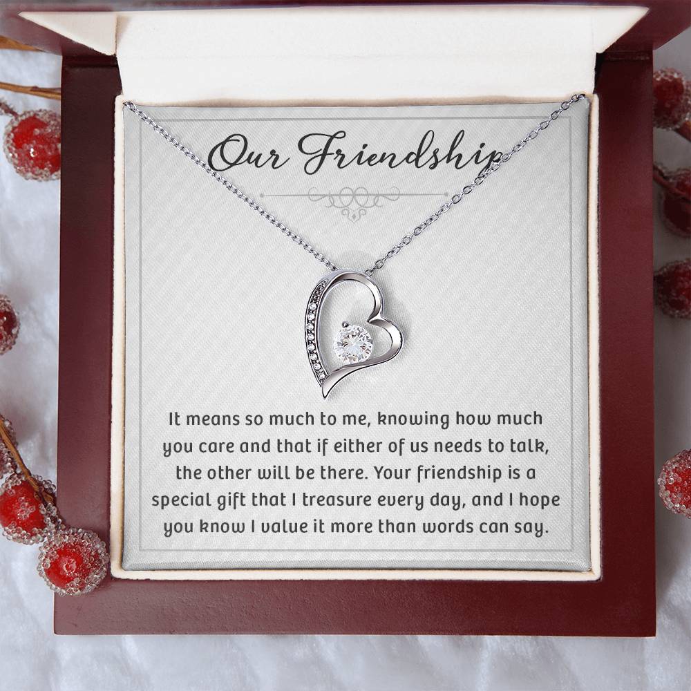 Sterling Silver Open Heart Best Friend Necklace - Meaningful Jewelry Gift for Her - Perfect for BFFs, Friendship Moments & Special Occasions