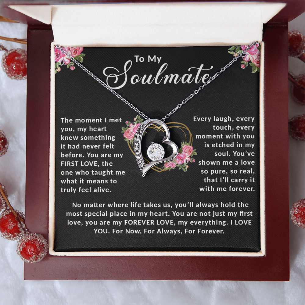 To My Soulmate - Forever Love Necklace, A Romantic Gift to Celebrate Eternal Devotion, First Love, and Lifelong Connection