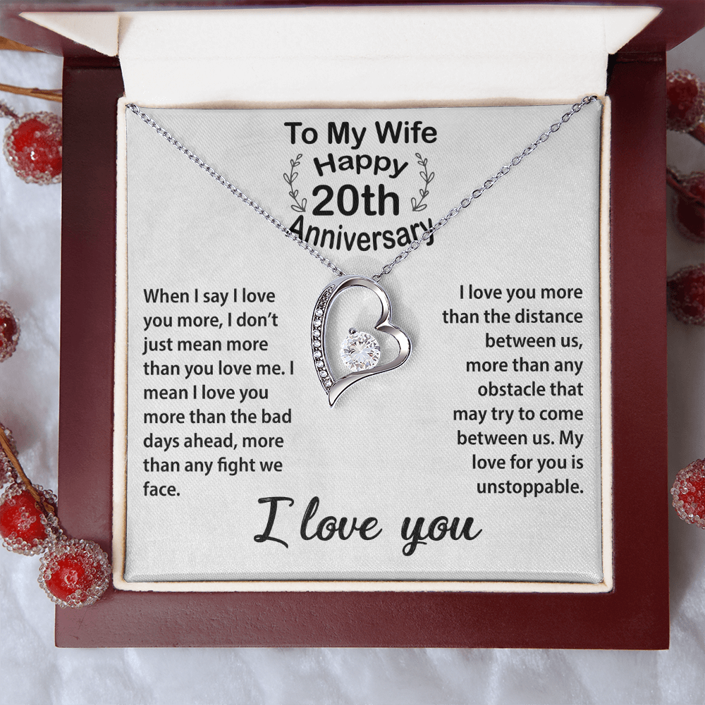 Timeless 20th Anniversary Gift – Romantic Keepsake Necklace for Wife with Love Message