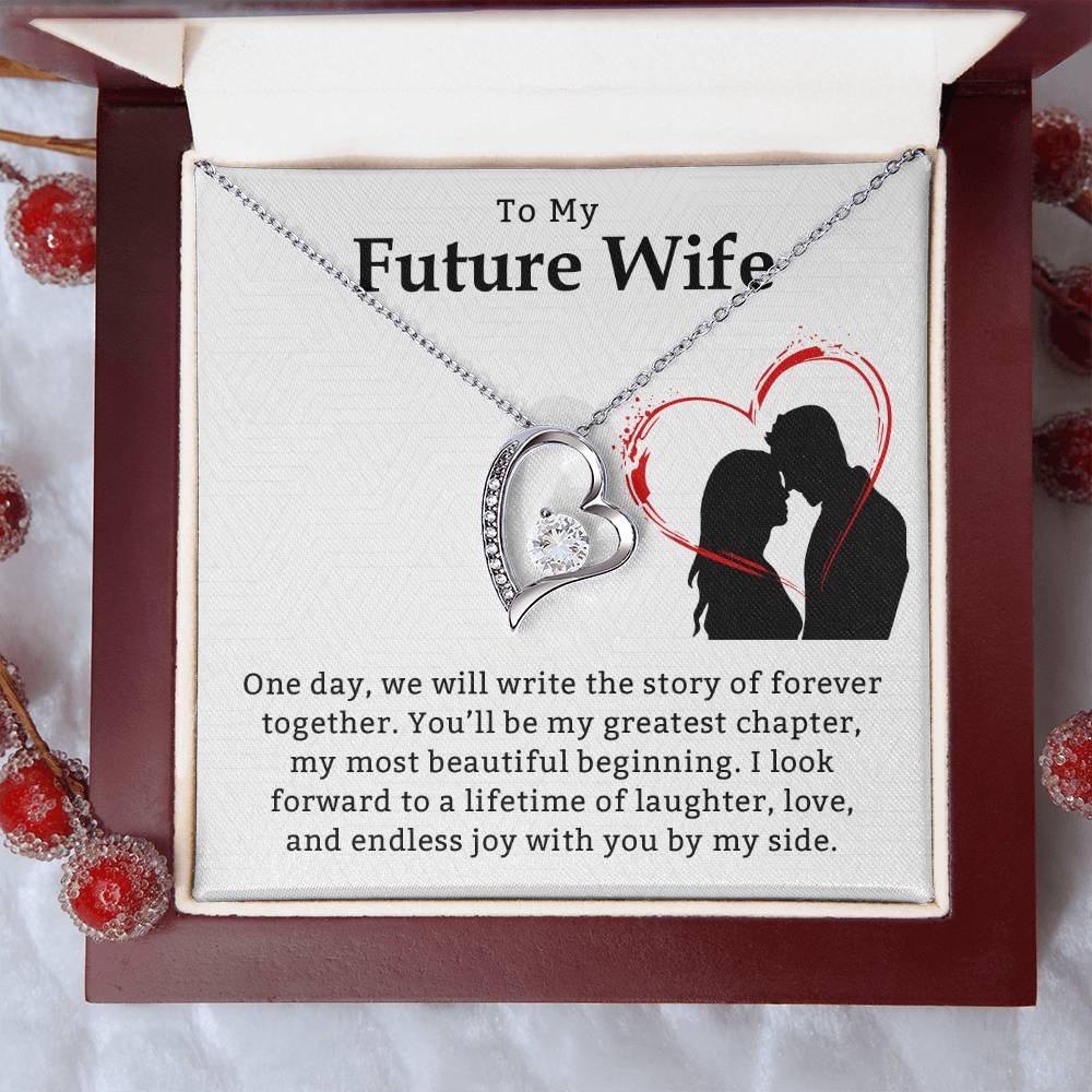 Necklace for My Future Wife with Heartfelt Message, A Promise of Forever Love – Perfect Gift for Valentine's, Anniversary, or Birthday