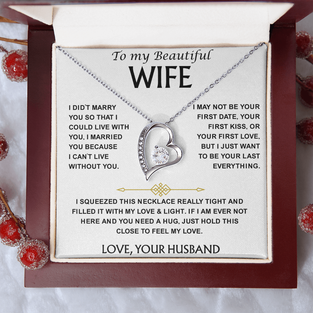 To My Wife Necklace From Husband With Heartfelt Message