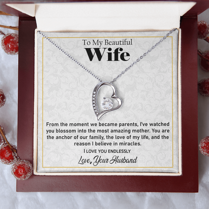 Forever Love Necklace for Wife – A Meaningful Jewelry Keepsake Honoring Her Strength and Love as a Mother