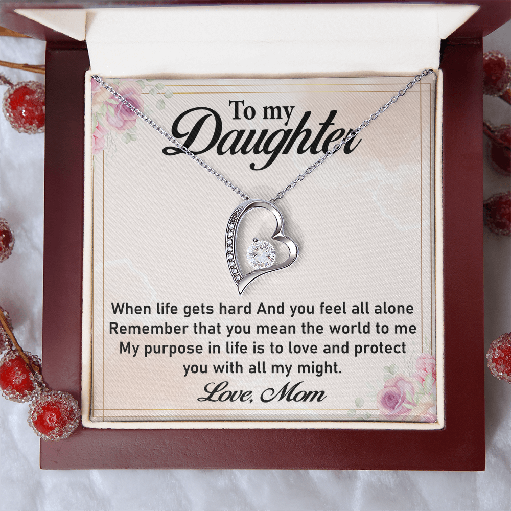 To My Daughter Necklace – Elegant Forever Love Necklace, A Cherished Gift from Mom