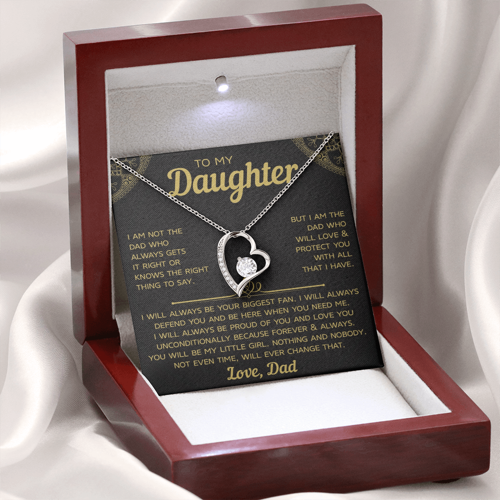 To My Daughter- Forever Love Necklace, Forever & Always Love Dad