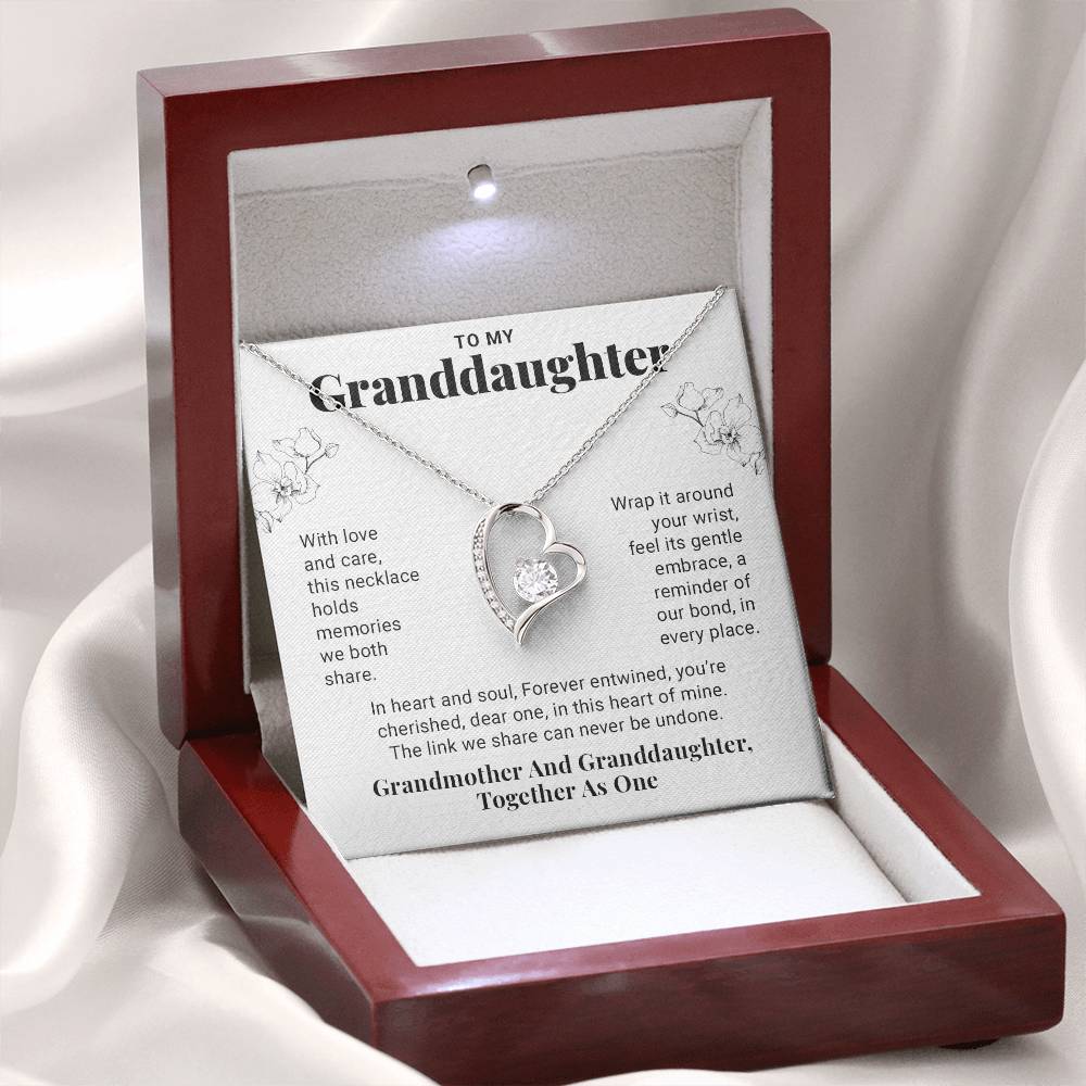 Granddaughter Necklace Gifts From Grandma Grandmother or Grandpa Grandfather To My Granddaughter Graduation Birthday Pendant Jewelry with Message Card and Gift Box