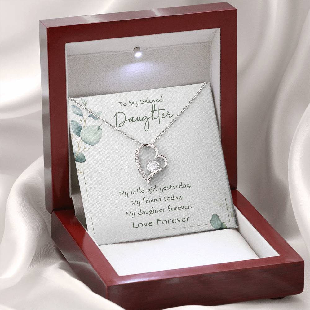 To My Daughter Necklace from Dad with Heartfelt Message & Elegant Box, Father Daughter Gifts from Dad, Birthday Gift for Daughter Adult, Father Daughter Necklace