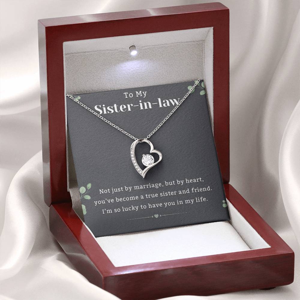 Gifts Necklaces for Women Teen Girls, 14K White Gold Finish Forever Love Necklace for Grandma Aunt Stepmother Sister Mother Jewelry Mothers Day Anniversary Birthday Gifts for Women