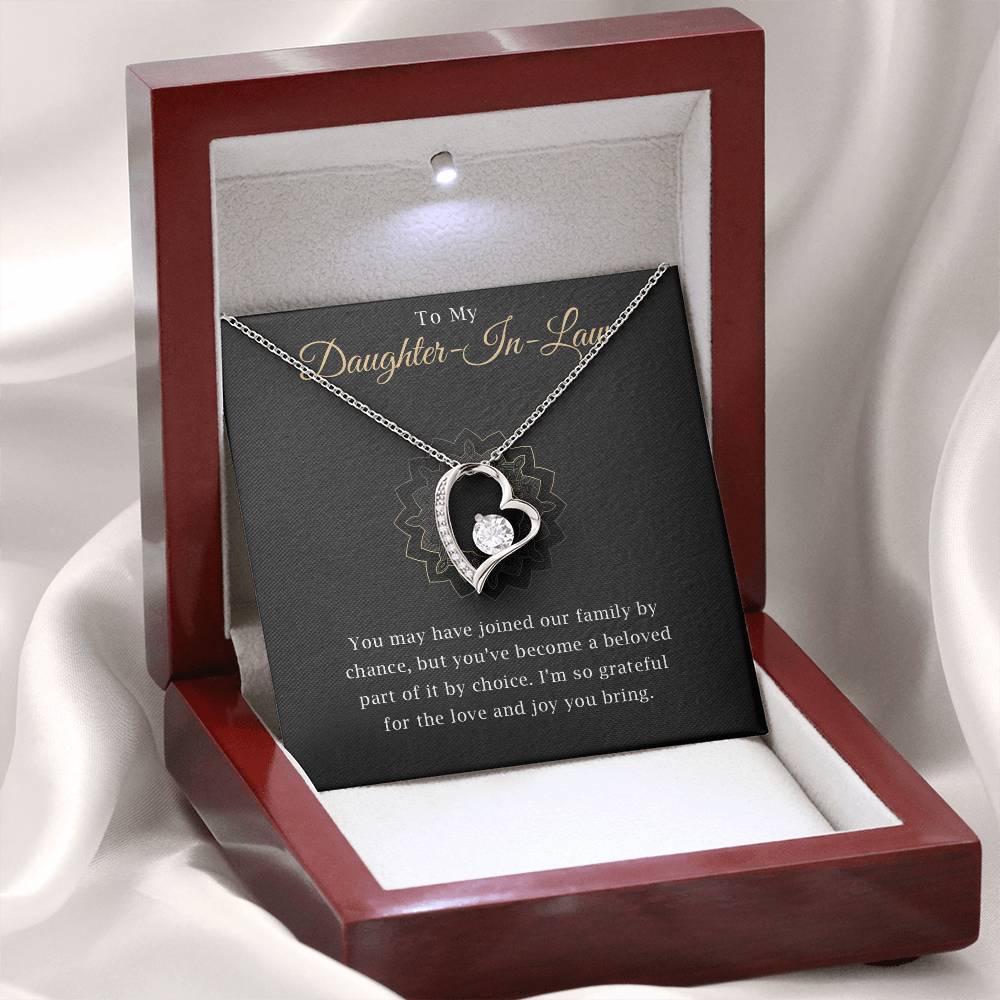 Daughter in Law Necklace Gift From Mother in Law To My Daughter in Law Honor Pendant Jewelry with Message Card and Gift Box