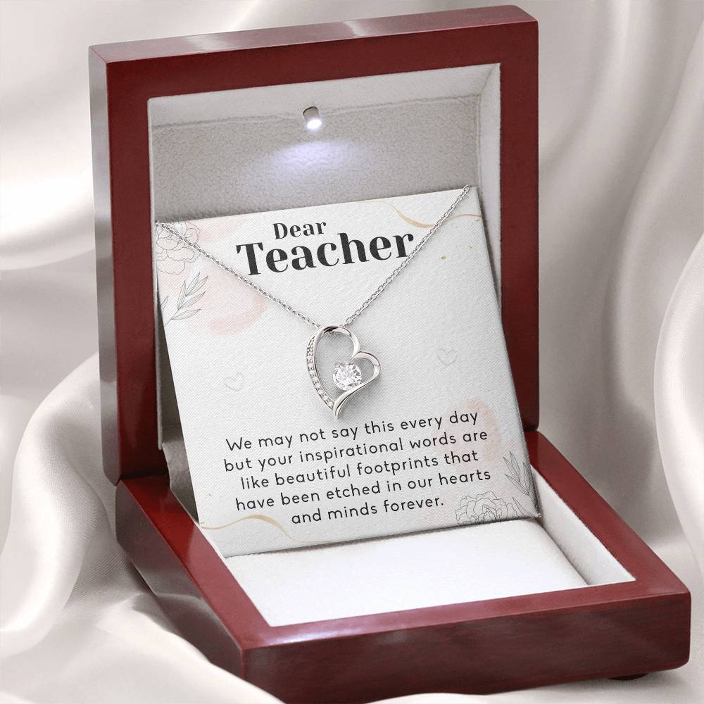 Teacher Appreciation Gift, To an Amazing Teacher Necklace, Forever Love Necklace, Thank You Gift for High School College Teacher Professor, Teachers Day Gift