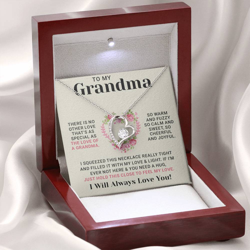 Grandma Necklace From Granddaughter - Grandma Granddaughter Necklace - Grandma Charm Necklace - Mother's Day, Christmas, Birthday Gifts for Grandma - Grandmother Jewelry with Message Card and Gift Box