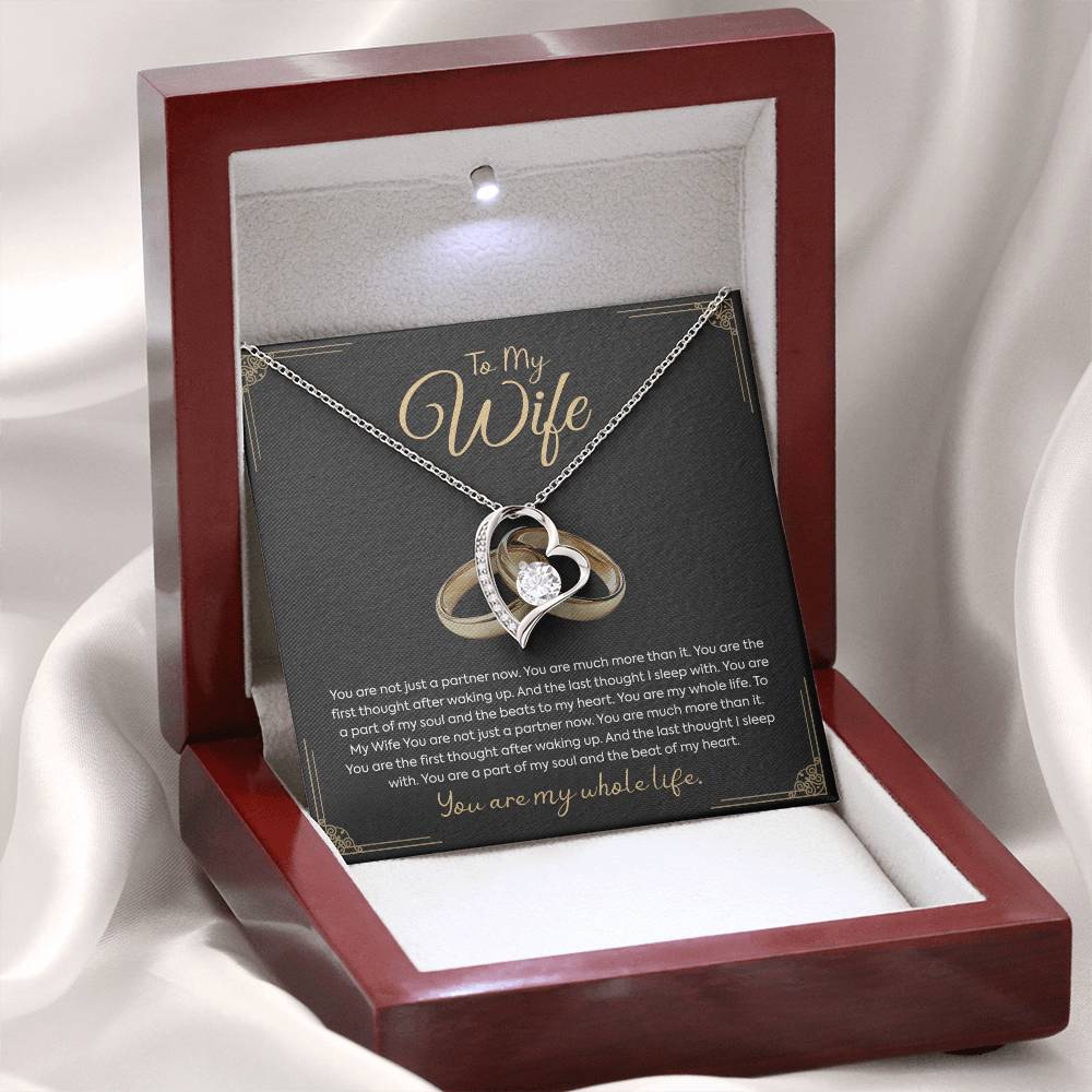 To My Wife Necklace from Husband with Heartfelt Message - Soulmate Gifts for Her - Birthday, Anniversary, Christmas, Valentine's Day Jewelry