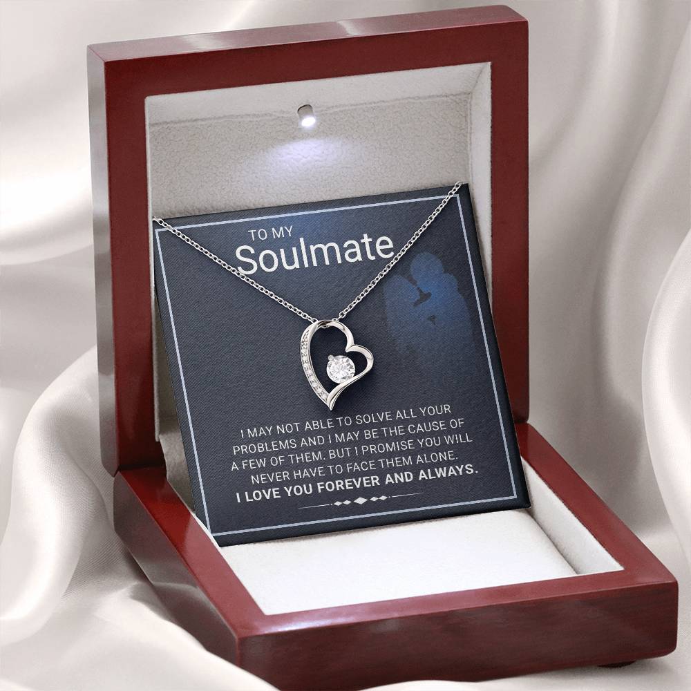 To My Soulmate Necklace - Heartfelt Soulmate Gift with Love Message Card and Gift Box - Perfect Birthday, Anniversary, or Valentine's Present