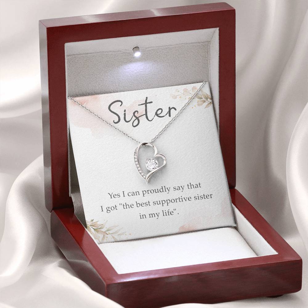 To My Sister Necklace From Brother Sister Not Even Time Floral Sister Birthday Graduation Christmas Gift With Message Card