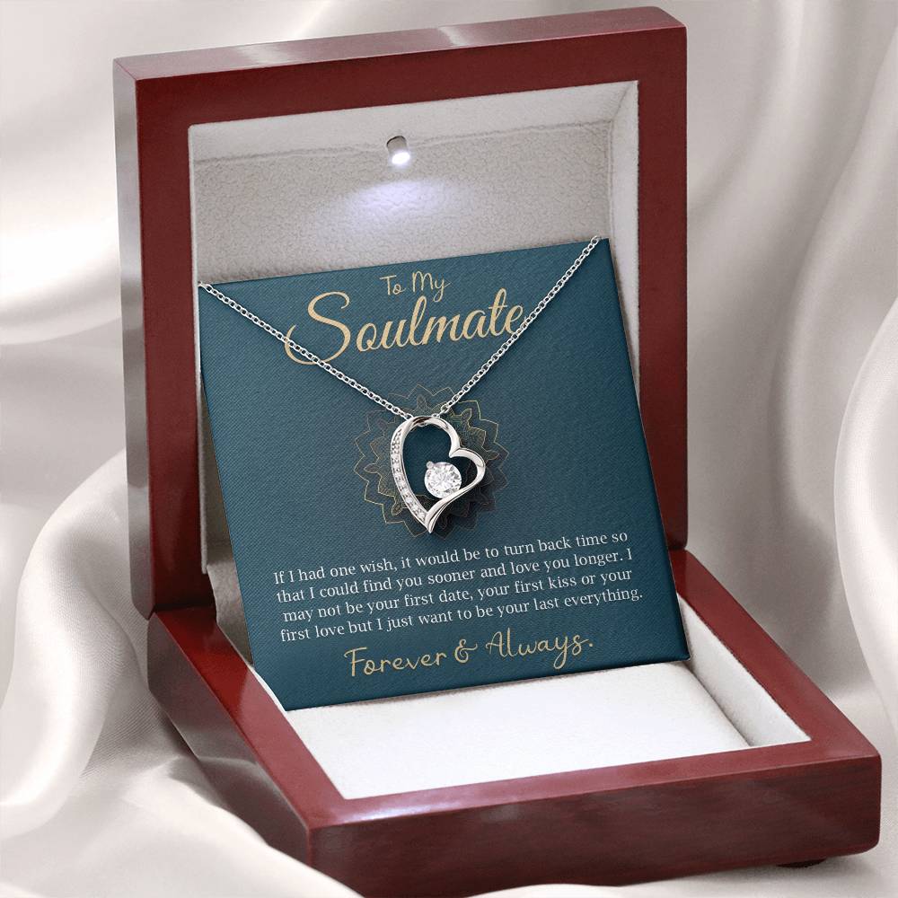 To My Soulmate Necklace - Romantic Gift for Wife, Girlfriend, or Partner - Anniversary, Birthday, Valentine's Day Present - Forever Love Necklace With Heartfelt Message and Gift Box