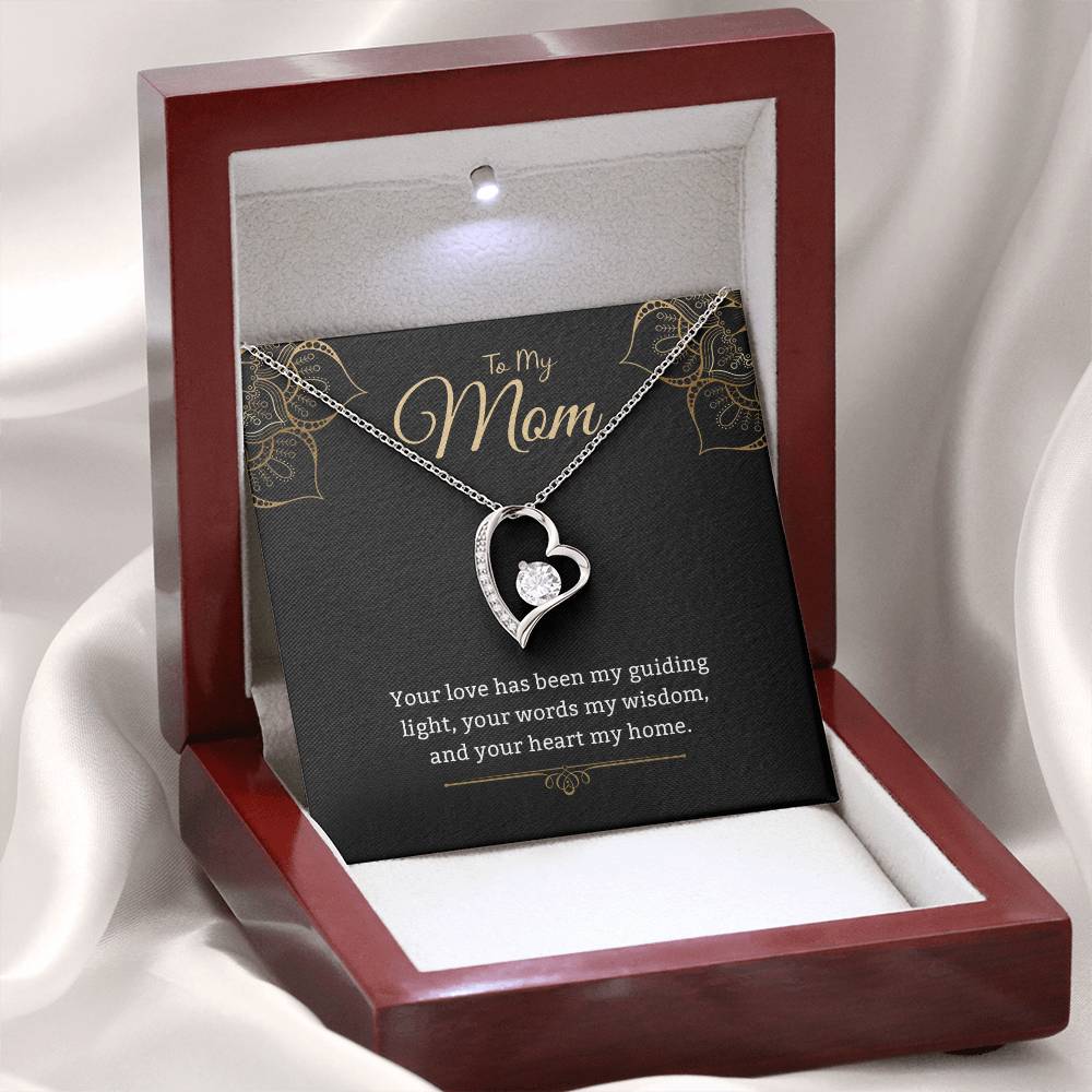 Mom Gifts, Forever Love Appreciation Birthday Mother Day Christmas Present Necklace with Meaningful Messages Card and Gift Box